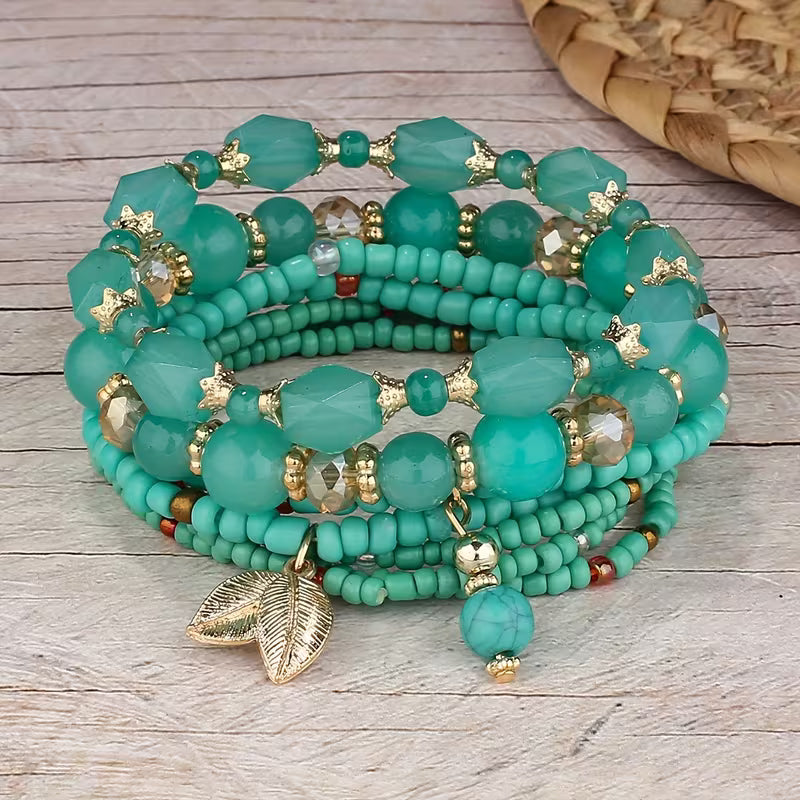 Elegant Crown Turquoise Bracelet Set