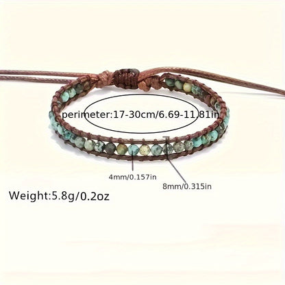 Size guide for the Boho Turquoise Stone Wrap Bracelet