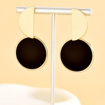 Weightless Elegance Black Gold Earrings