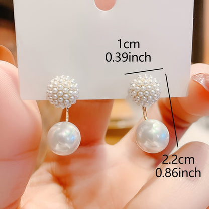 Mini Pearls Double Earring