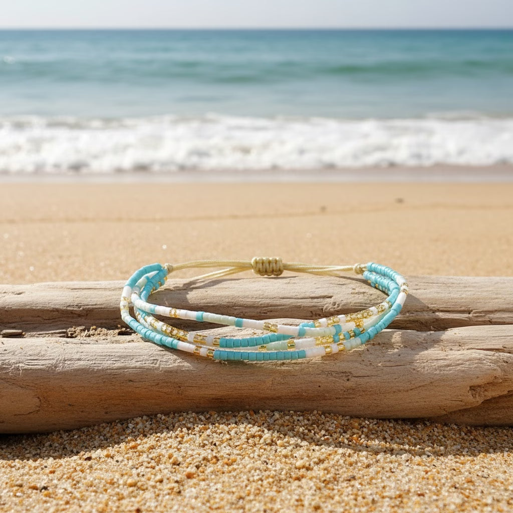 Adjustable Turquoise and Gold Bracelet