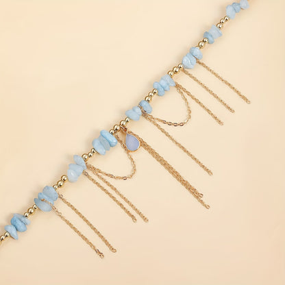 Statement Turquoise Golden Chain Necklace