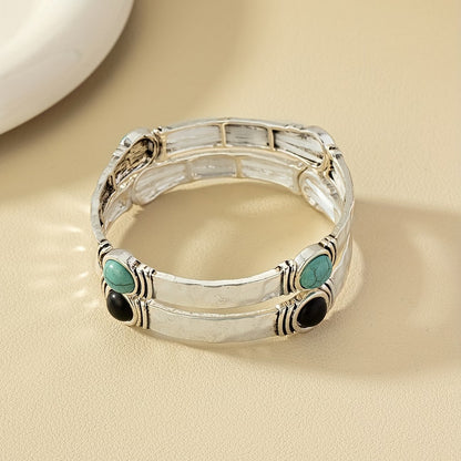 Bohemian Silver Turquoise Bracelet