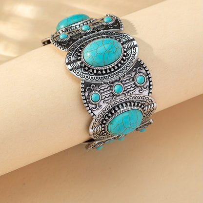 Premium Bohemian Silver Turquoise Bracelet