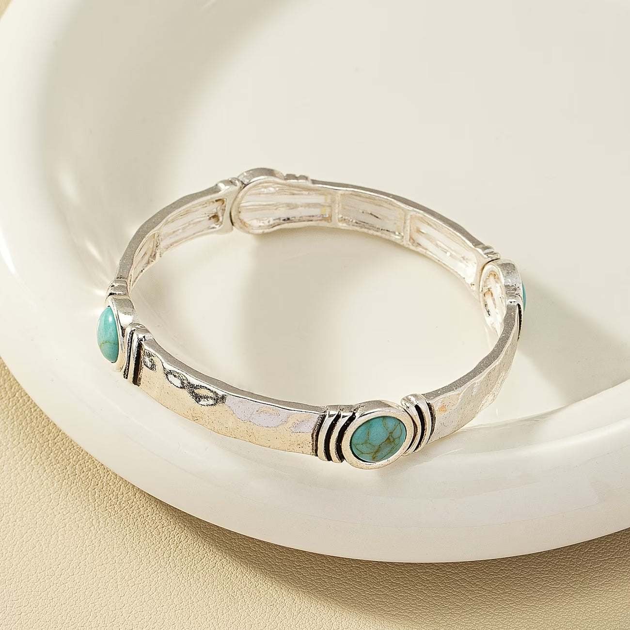 Bohemian Silver Turquoise Bracelet