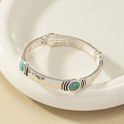Bohemian Silver Turquoise Bracelet