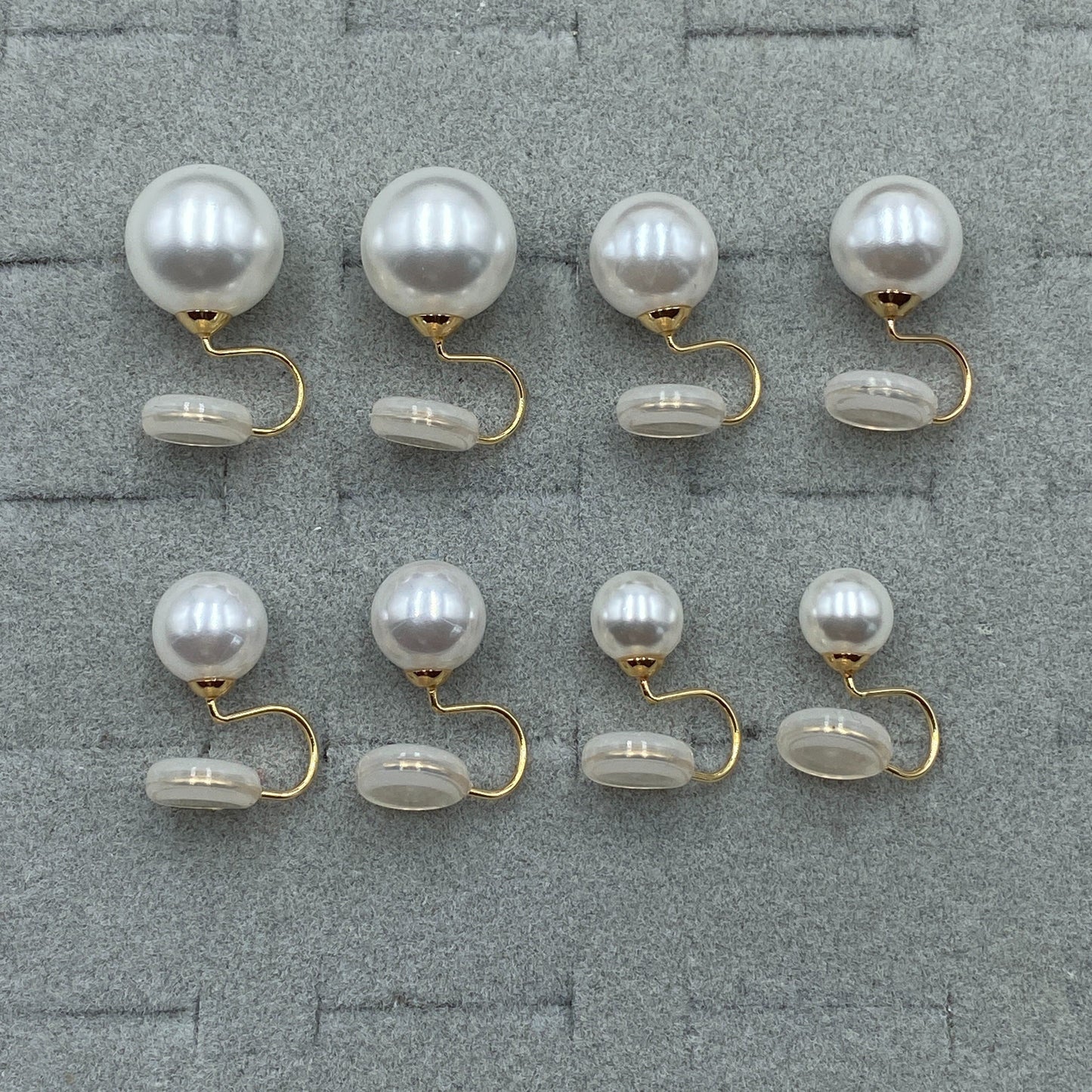 Vintage Round Pearl Clip Earrings on a soft background