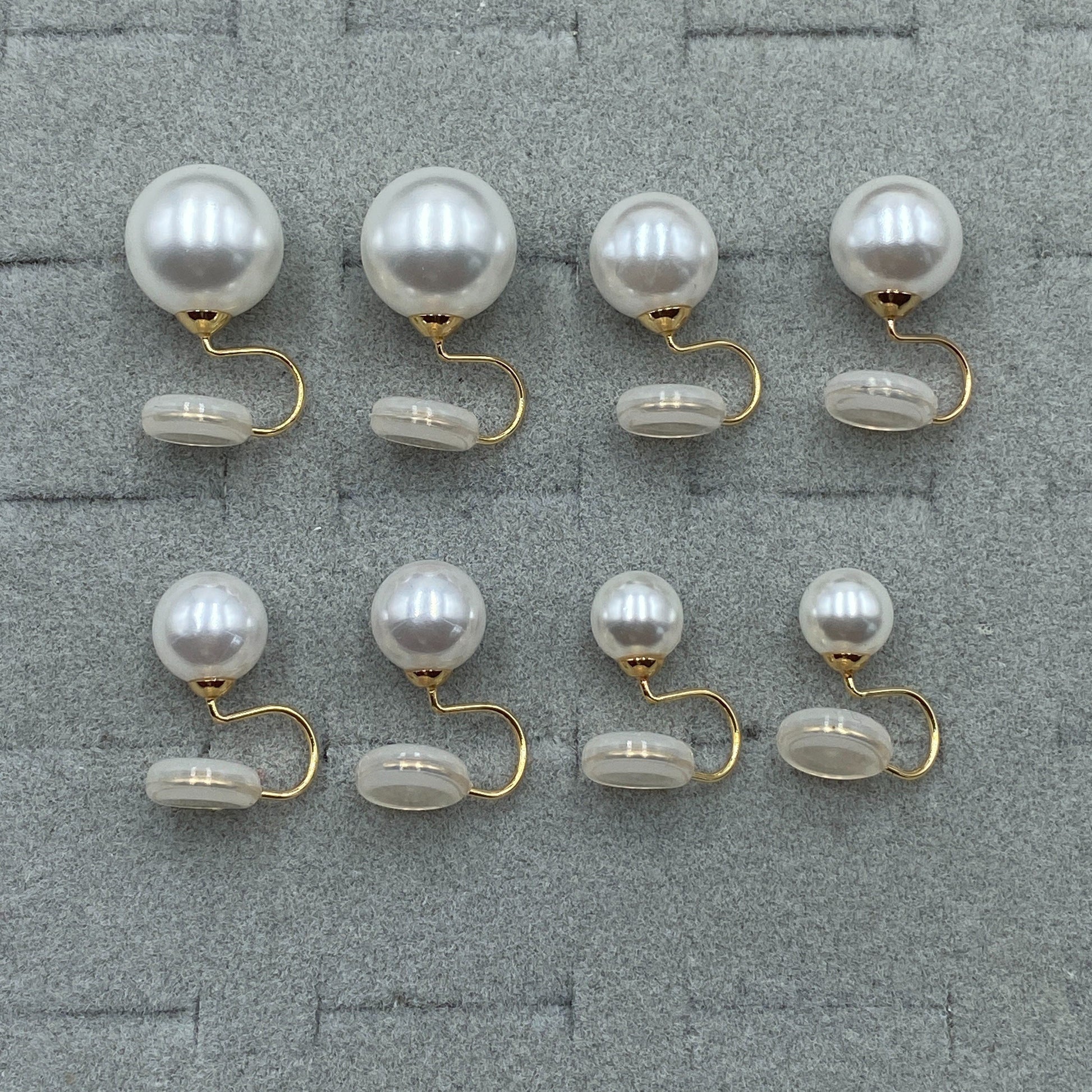Vintage Round Pearl Clip Earrings on a soft background