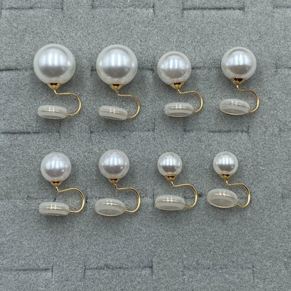 Vintage Round Pearl Clip Earrings on a soft background
