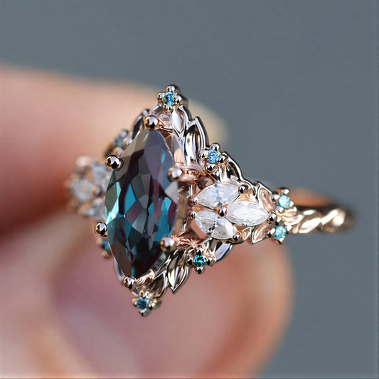 Vintage Teal Marquise Ring