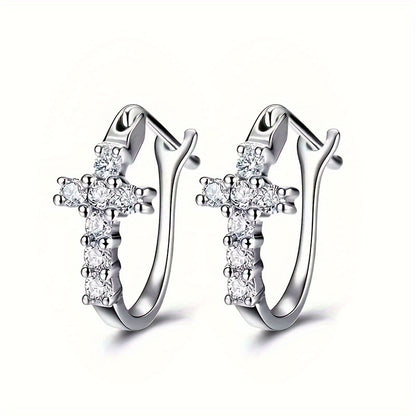 Charming Cross Zirconia Earrings