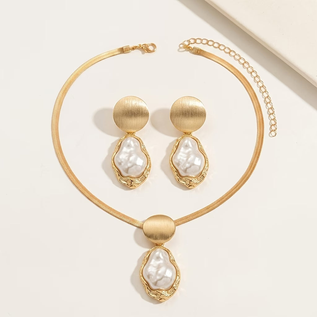 Elegant Baroque Pearl Jewelry Set