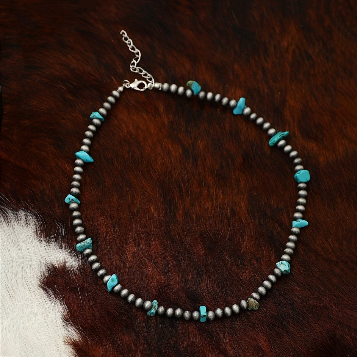 Classic Round Turquoise Beaded Necklace