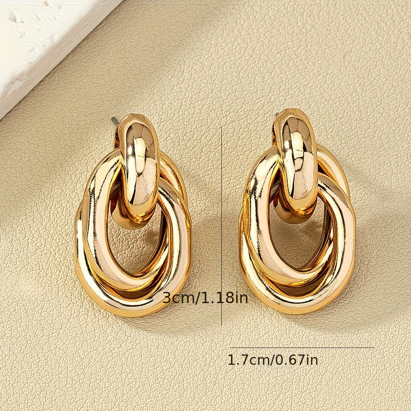 Gold Knotted Unique Earrings
