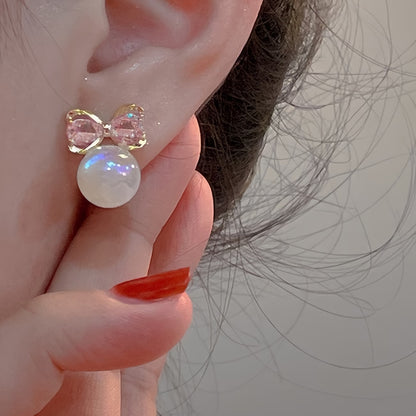 Rosé Sapphire Pearl Earrings
