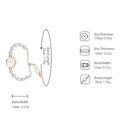 Classic Pearl Bracelet Watch