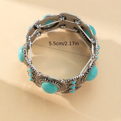 Premium Bohemian Silver Turquoise Bracelet