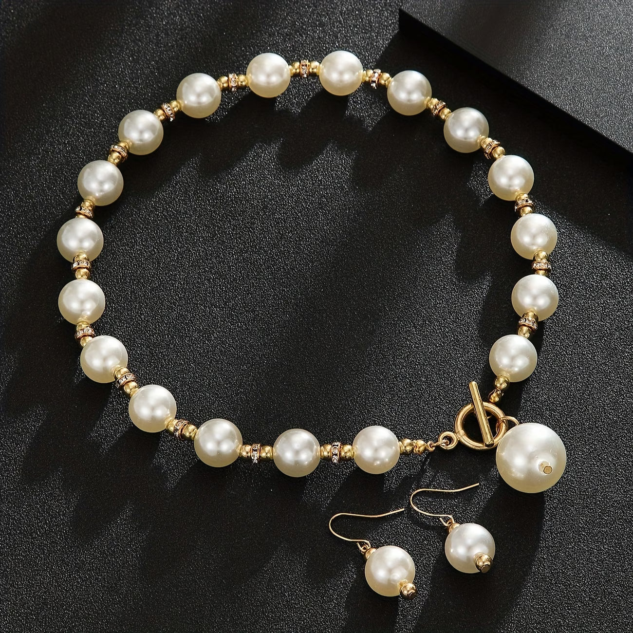 Chunky Pearl Statement Necklace Set