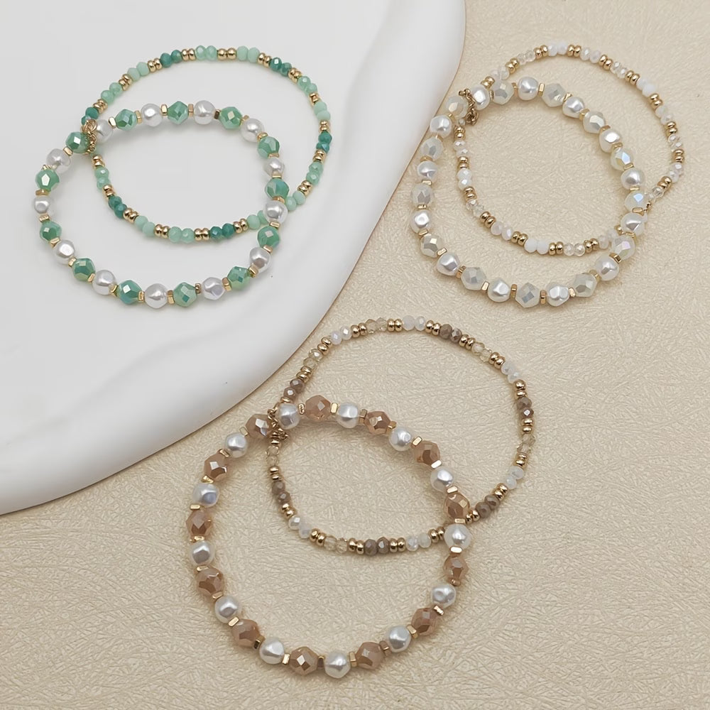 Bohemian Pearl Turquoise Bracelet Set