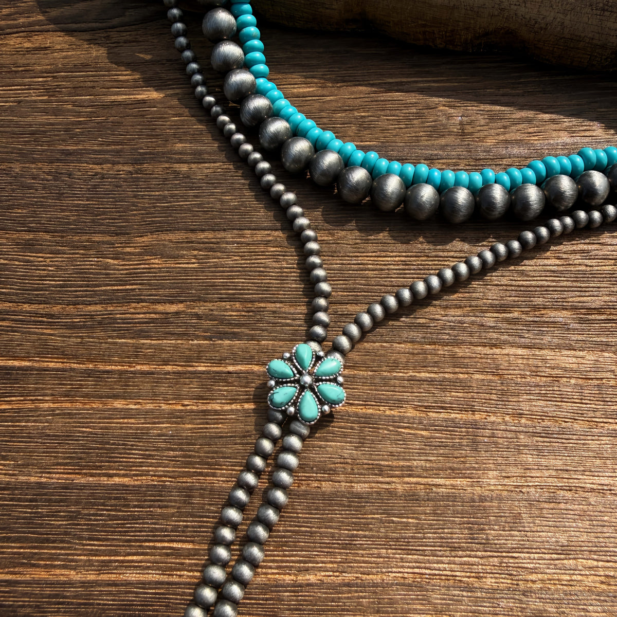 Layered Y-Chain Beaded Necklace Set (3 pcs)