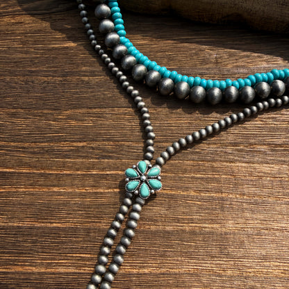 Layered Y-Chain Beaded Necklace Set (3 pcs)