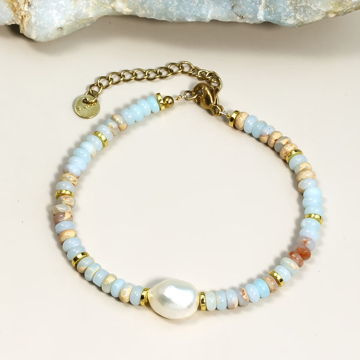 Elegant Beach Pearl Turquoise Bracelet