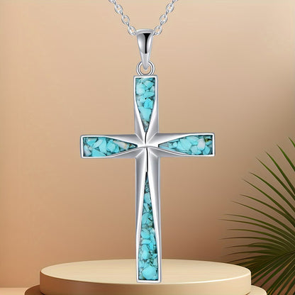 Heavenly Turquoise Cross Chain Necklace