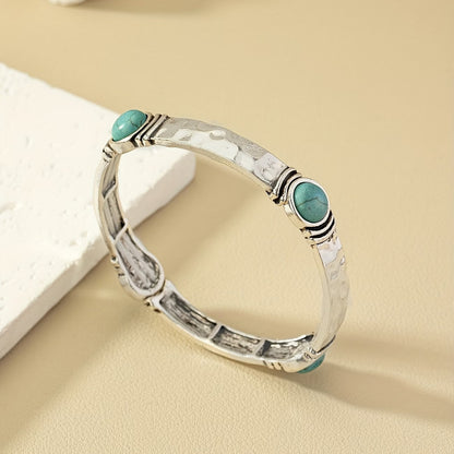 Bohemian Silver Turquoise Bracelet