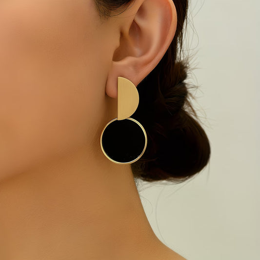 Weightless Elegance Black Gold Earrings