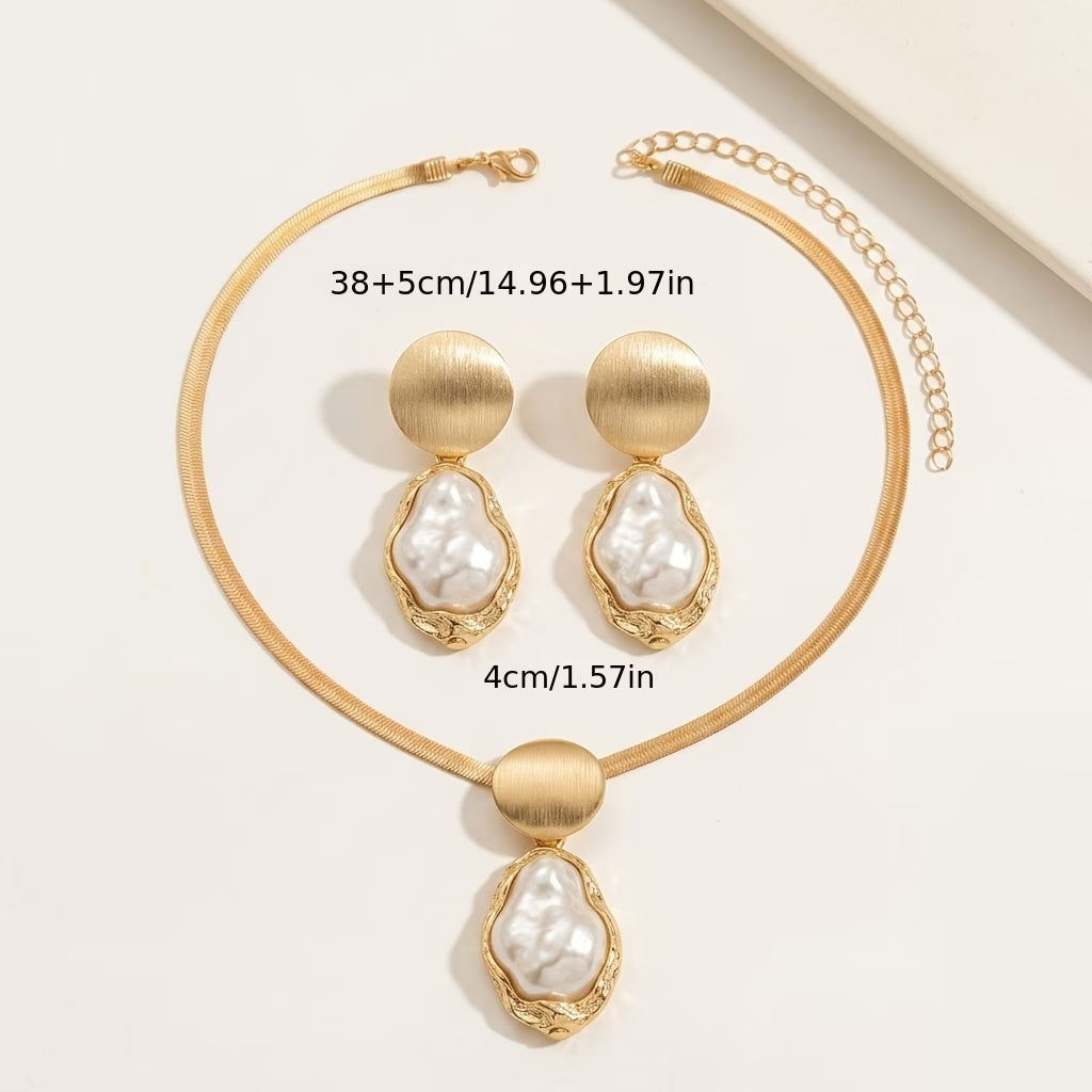 Elegant Baroque Pearl Jewelry Set