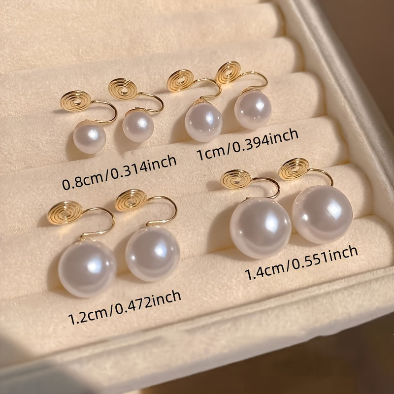 Pearl size guide for the Vintage Round Pearl Clip Earrings