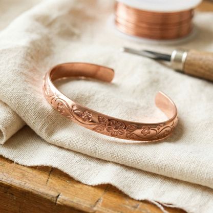 Adjustable Bloom Copper Bracelet