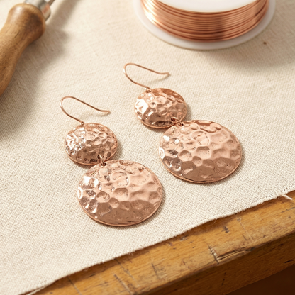Elegant Hammered Copper Earrings