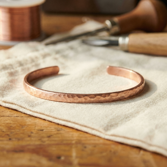 Adjustable Copper Dimpled Anklet