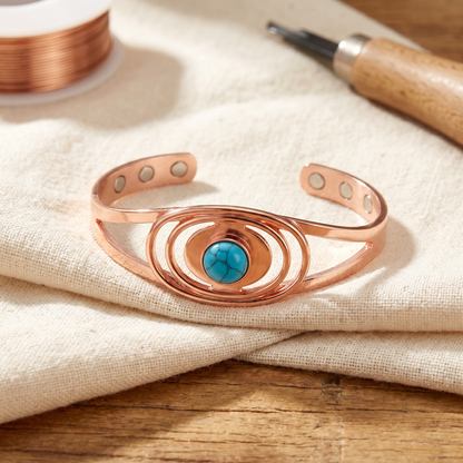 Adjustable Turquoise Copper Bracelet