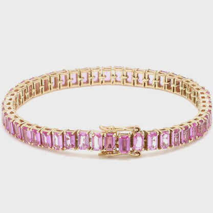 Elegant Rosé Sapphire Gold Bracelet