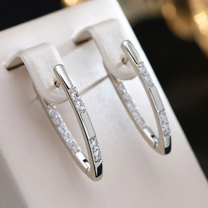 Elegant Zirconia Gold Earrings