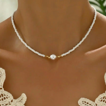 Little Pearl and Turquoise Necklace