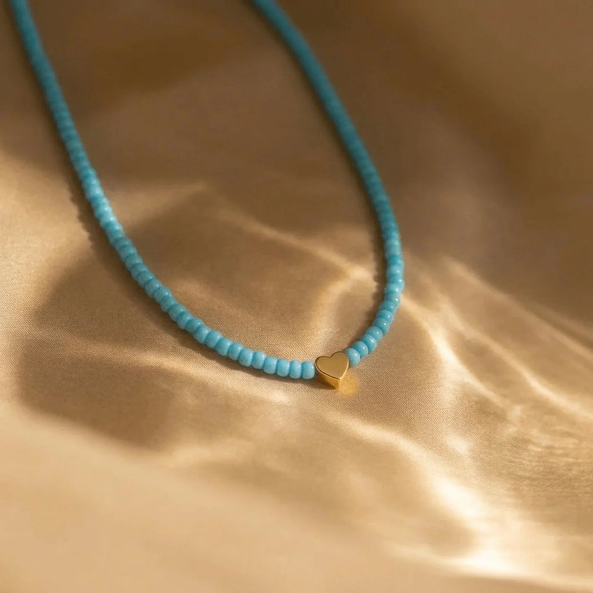 Minimal Turquoise Heart Necklace
