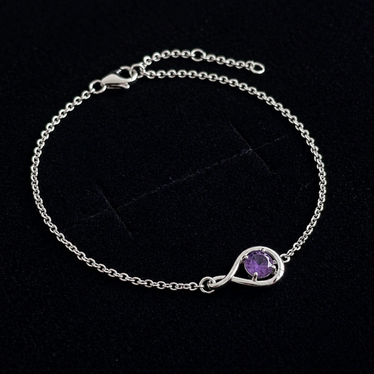 Elegant Amethyst White Gold Bracelet