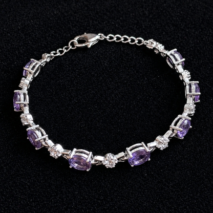 Elegant Amethyst White Gold Bracelet