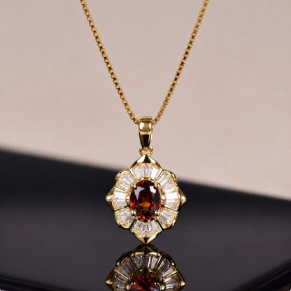 **Sophisticated Crimson Gold Necklace**