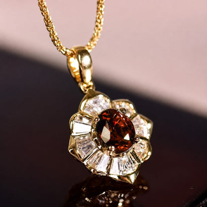 **Sophisticated Crimson Gold Necklace**