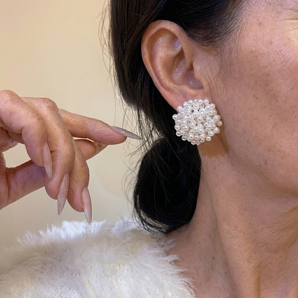 Timeless Inlaid Pearl Earrings