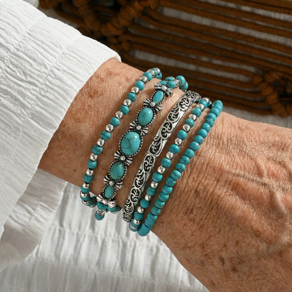 Luxe Turquoise Beaded Bracelet Set