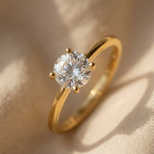 Classic Golden Diamond Ring
