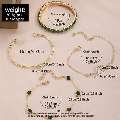 Emerald Layered Bracelet Set