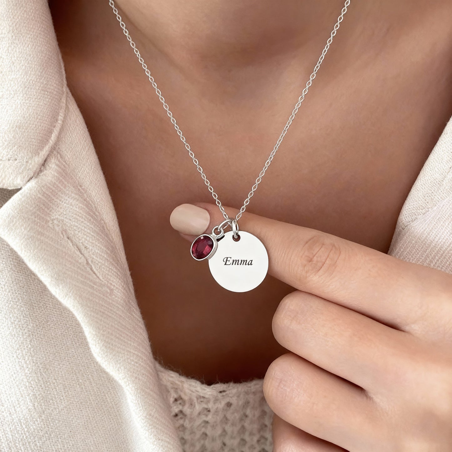 Custom Ruby Name Necklace