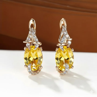 Gorgeous Sapphire Gold Earrings