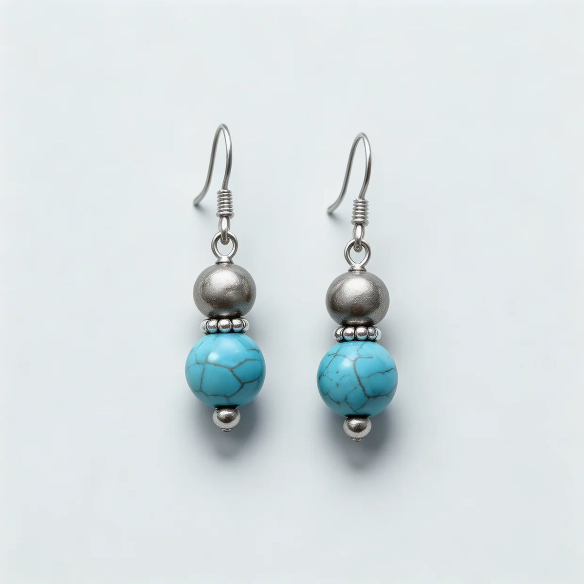 Turquoise Bead Drop Earrings